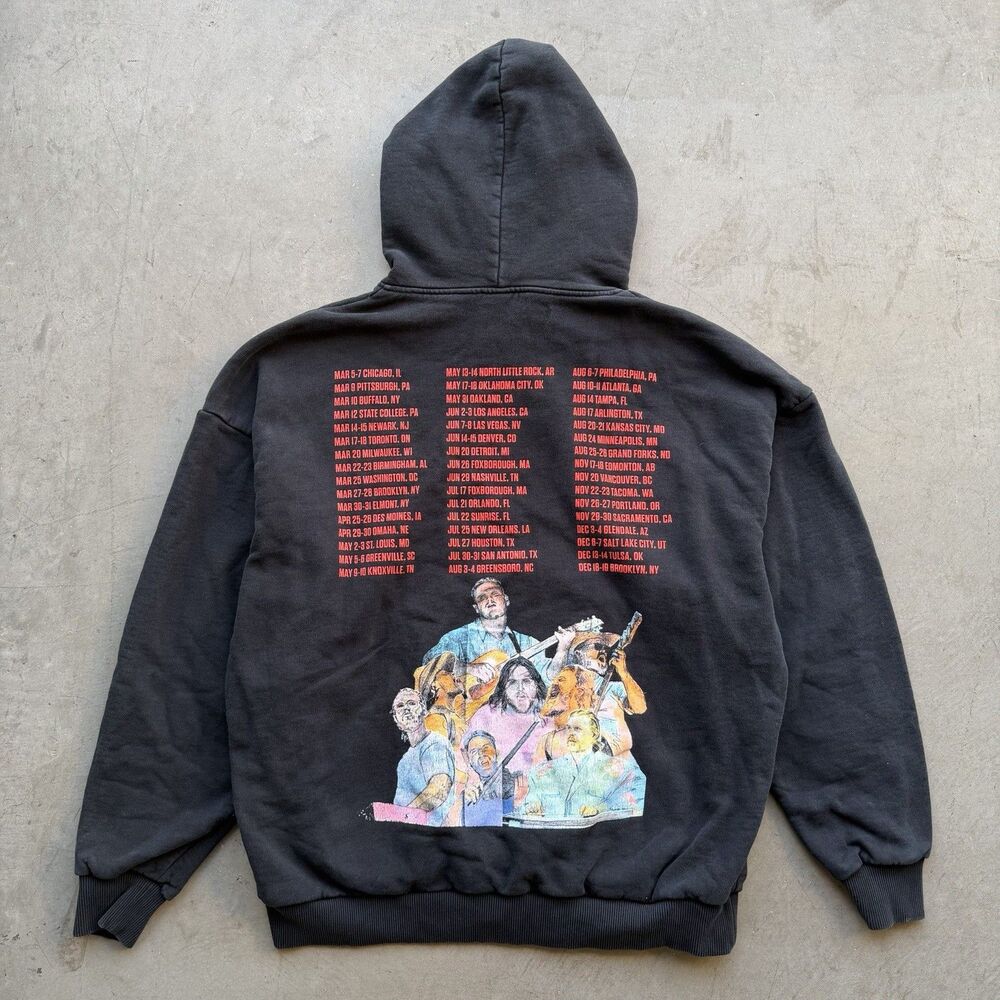 Zach Bryan Quittin Time Tour 2024 Hoodie Mens Medium Black Country Music Relaxed